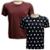 Kit 2 Camisetas Casual Masculina Algodão Bordada Conforto - Preto+Marrom