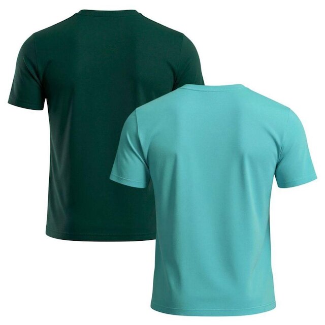 Kit 2 Camisetas Diadora Small Logo Masculina - Azul Turquesa e Verde Escuro XGG