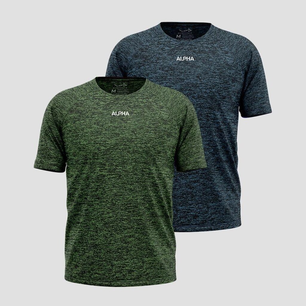 Kit 2 Camisetas Dry Masculina Esportiva Academia Alpha
