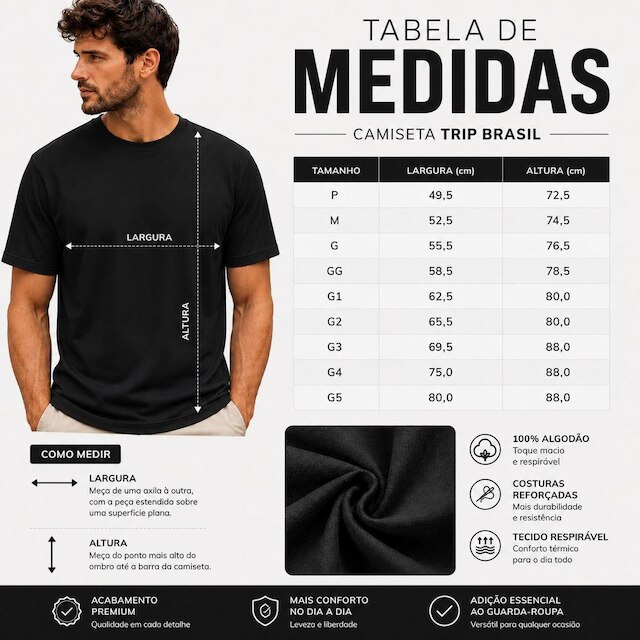 Kit 2 Camisetas Estampada Brasil Masculina Algodão Dtf Camisa Premium Original