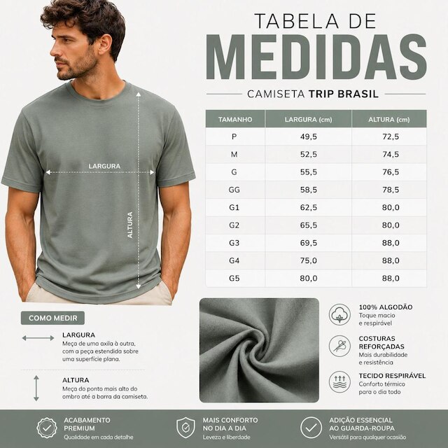 Kit 2 Camisetas Estampada Brasil Masculina Algodão Dtf Camisa Premium Original