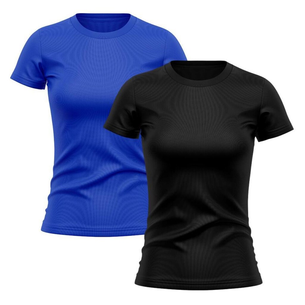 Kit 2 Camisetas Feminina Dry Proteção Solar UV Manga Curta Básica Lisa Academia Treino Fitness Blusa
