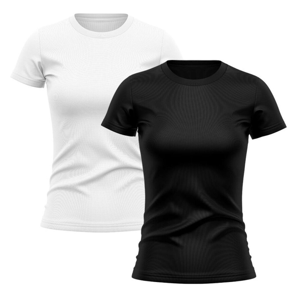 Kit 2 Camisetas Feminina Dry Proteção Solar UV Manga Curta Básica Lisa Academia Treino Fitness Blusa