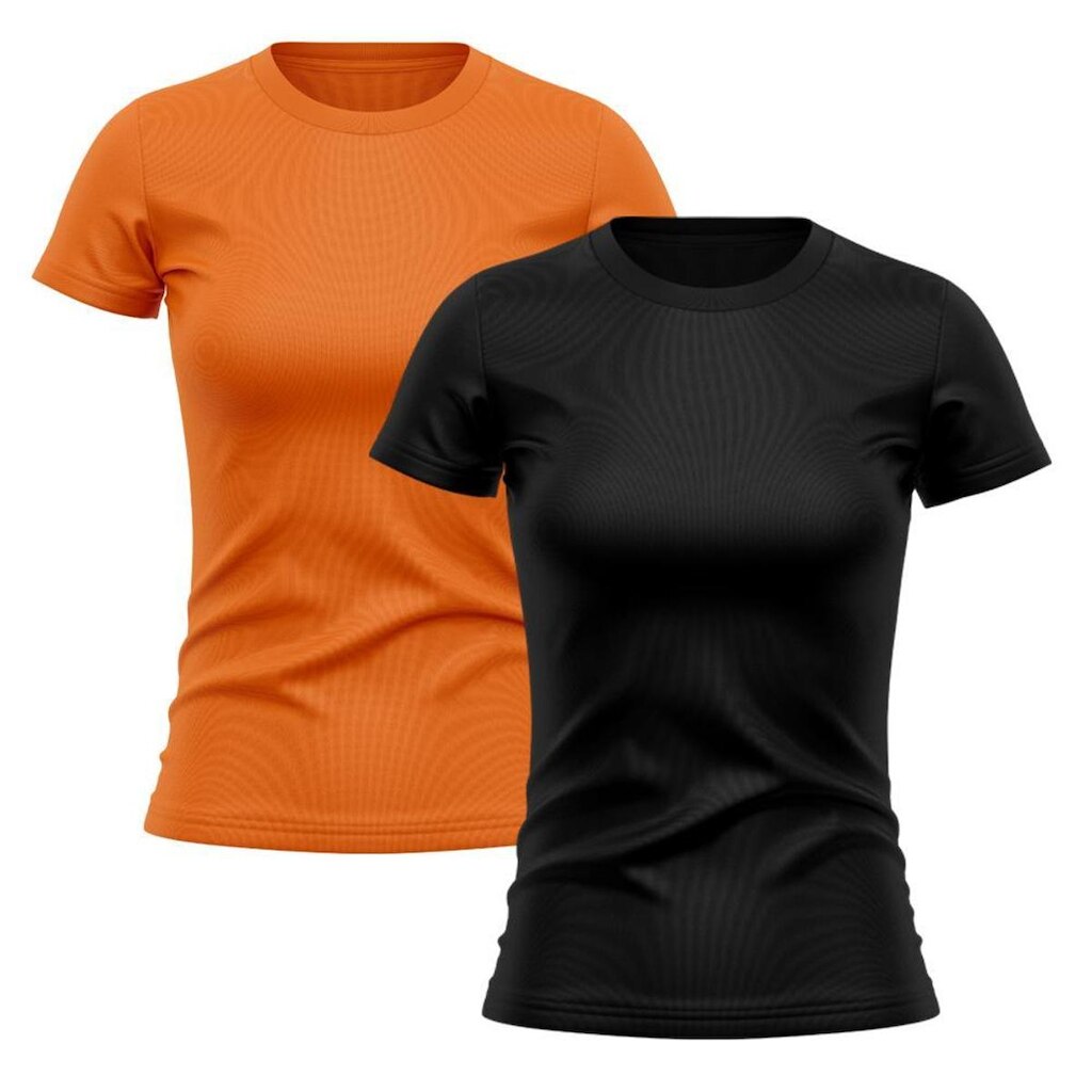 Kit 2 Camisetas Feminina Dry Proteção Solar UV Manga Curta Básica Lisa Academia Treino Fitness Blusa