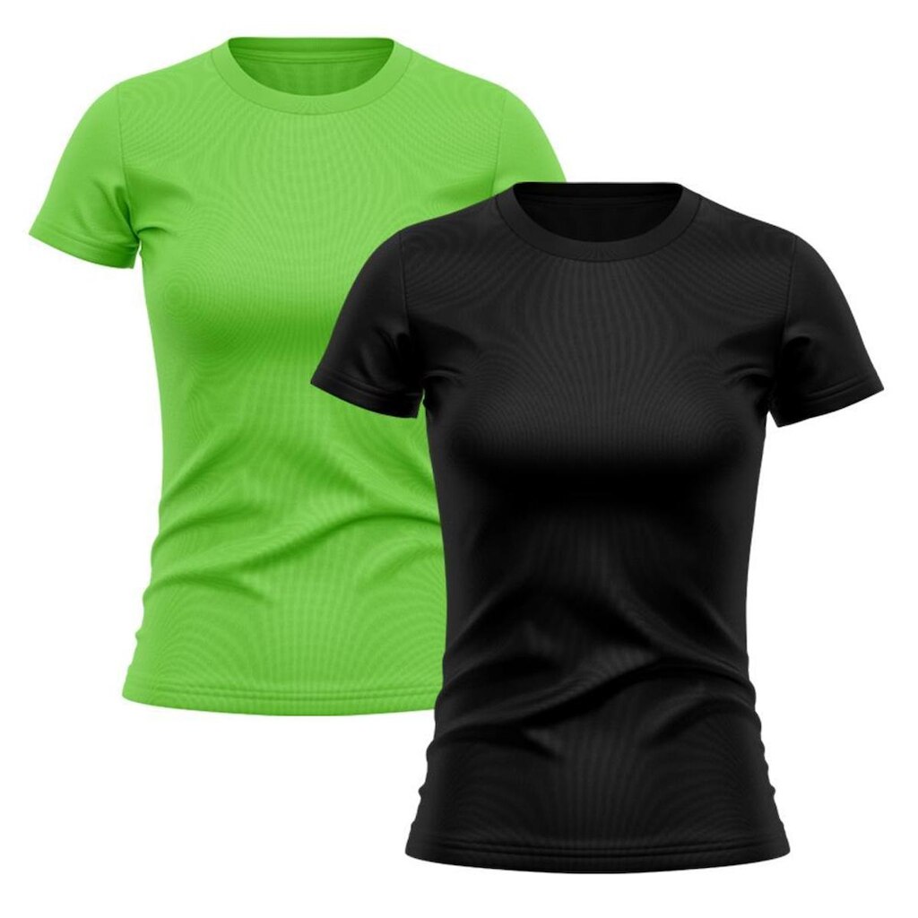 Kit 2 Camisetas Feminina Dry Proteção Solar UV Manga Curta Básica Lisa Academia Treino Fitness Blusa