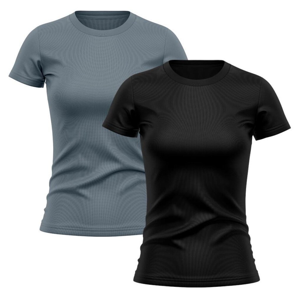 Kit 2 Camisetas Feminina Dry Proteção Solar UV Manga Curta Básica Lisa Academia Treino Fitness Blusa