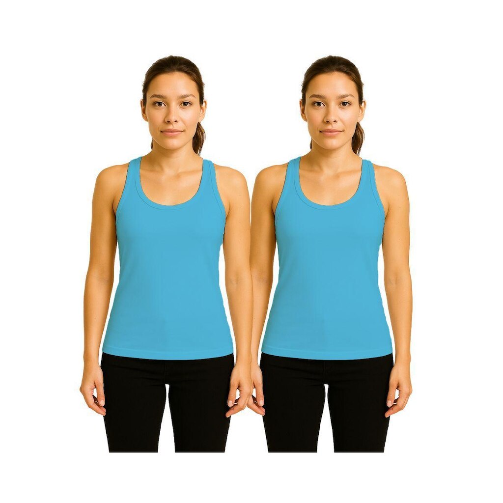 Kit 2 Camisetas Femininas FMF Regata Nadador Academia Fitness