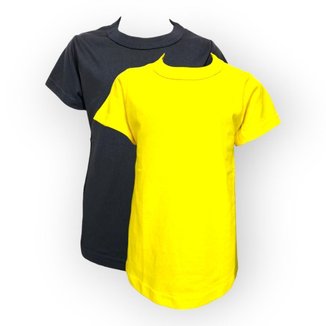 KIT 2 CAMISETAS JUVENIL MANGA CURTA ALGODAO LISA BASICA 10 - 16