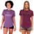 Kit 2 Camisetas Longline Feminina MXD Conceito Slim Diversas Estampas - Roxo+Vermelho