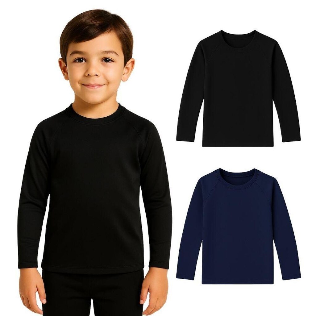 Kit 2 Camisetas Manga Longa Infantil Menino Proteção Solar