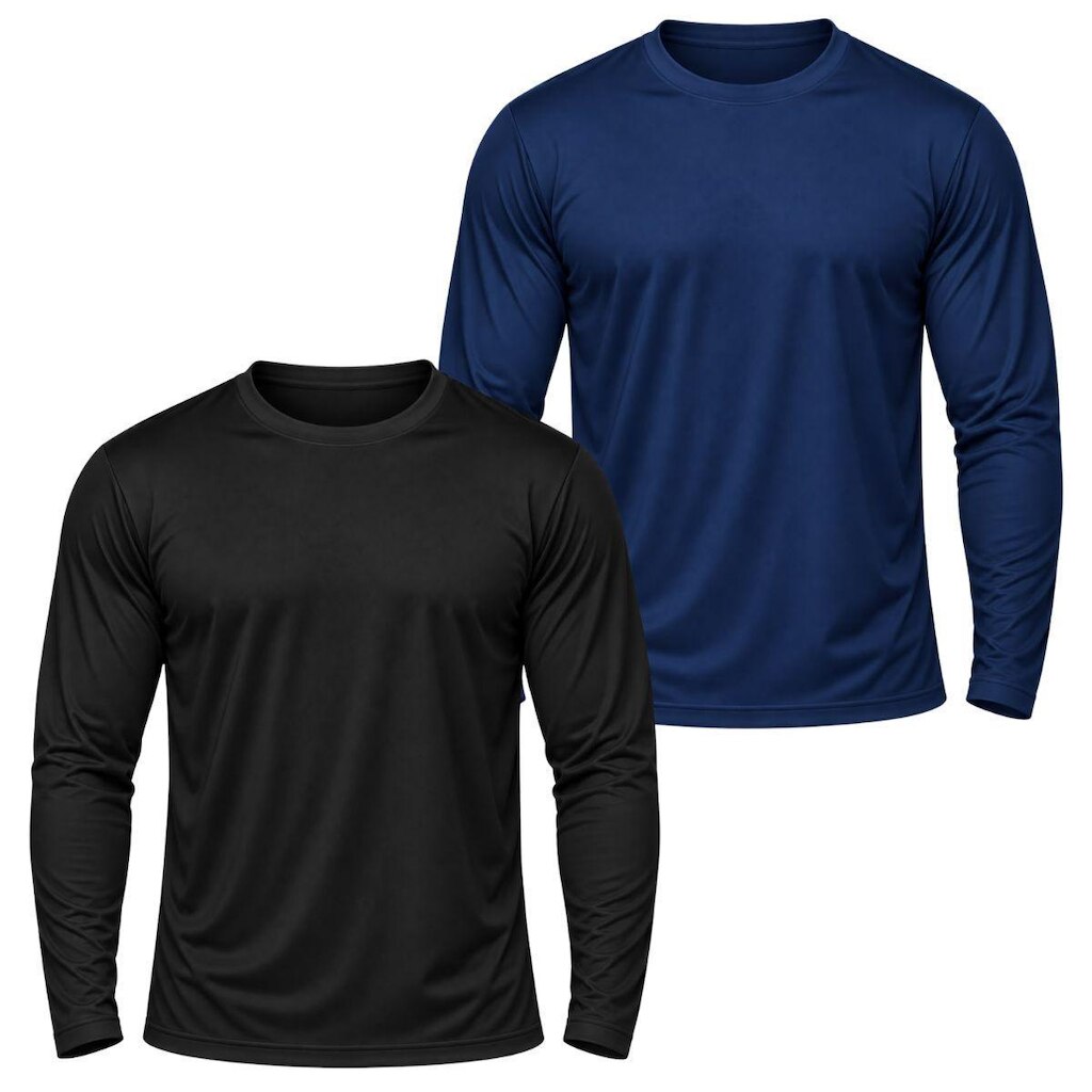 Kit 2 Camisetas Manga Longa Masculina Dry Academia Fit