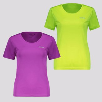 Kit 2 Camisetas Rainha Básica Classic Feminina Verde e Roxa