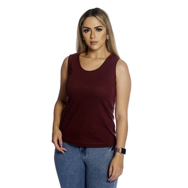 Kit 2 Camisetas Regata Algodão Premium Feminina TM006-K2