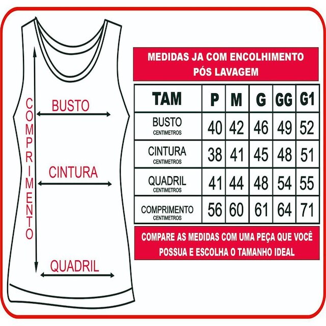 Kit 2 Camisetas Regata Algodão Premium Feminina TM006-K2