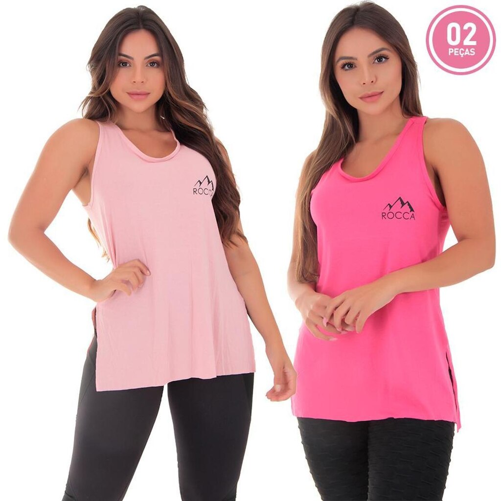 KIT 2 CAMISETAS REGATA FEMININA ACADEMIA ROCCA