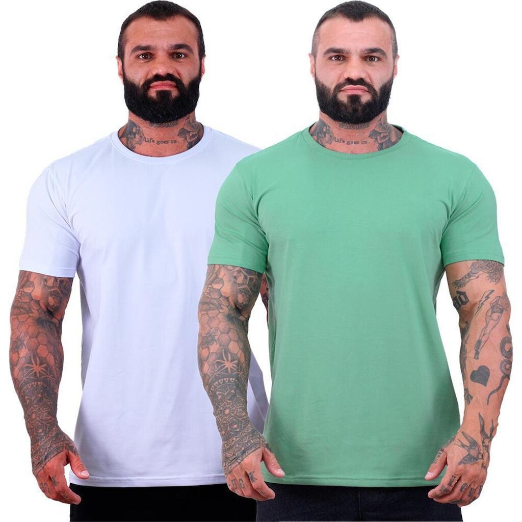 Kit 2 Camisetas Tradicional Masculina MXD Conceito Fio 40.1 Cotton Premium