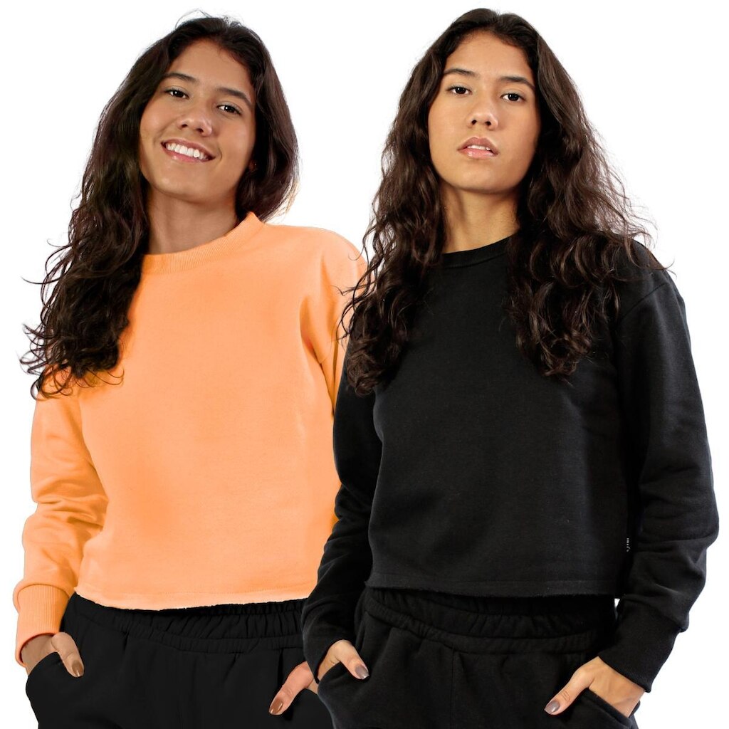 Kit 2 Cropped Moletom Flanelado