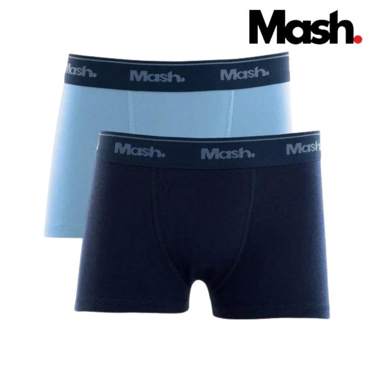Kit 2 Cueca Boxer Infantil Mash Algodão kids Box Original NF - Marinho+Azul Menor preço em Kit 2 Cueca Boxer Infantil Mash Algodão kids Box Original NF - Marinho+Azul
