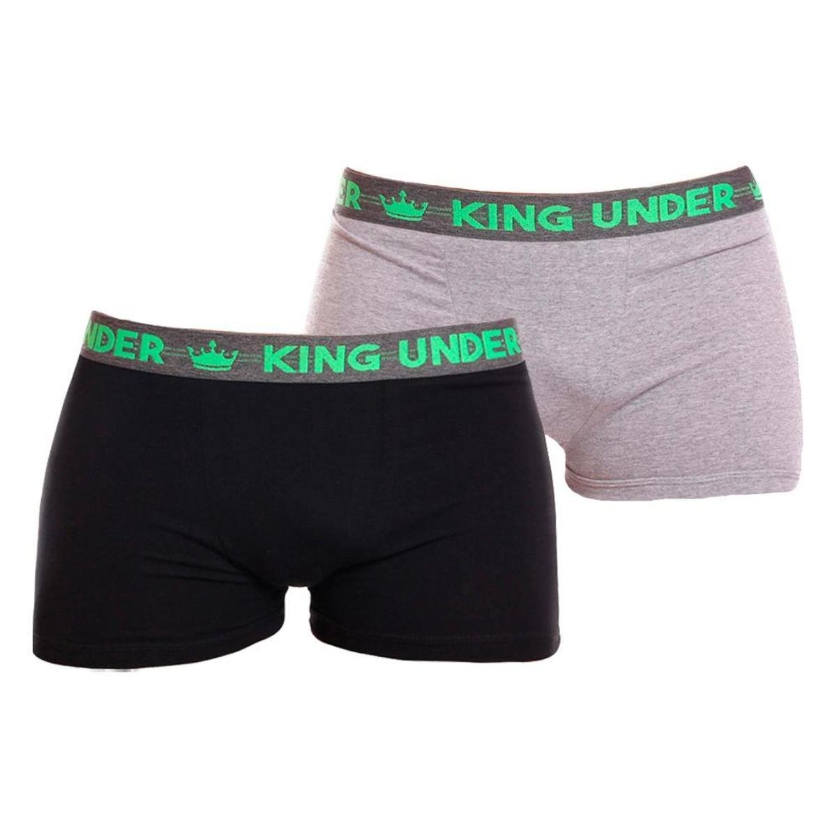Kit 2 Cueca Boxer Lisa Cotton Algodão Box Underwear Premium Cuecas - Preto+Cinza Menor preço em Kit 2 Cueca Boxer Lisa Cotton Algodão Box Underwear Premium Cuecas - Preto+Cinza