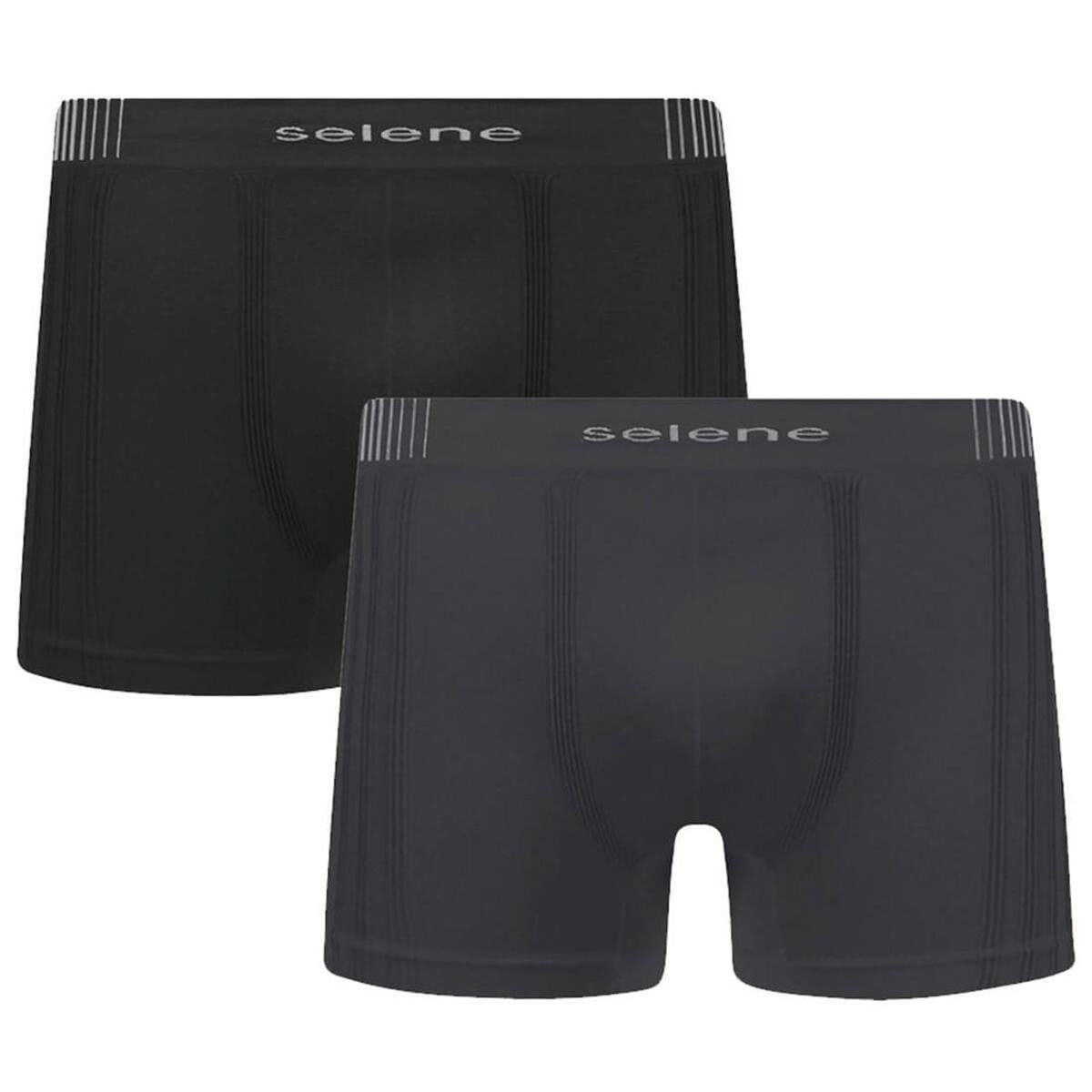Kit 2 Cueca Boxer Sem Costura Preto/Azul - Sortido Menor preço em Kit 2 Cueca Boxer Sem Costura Preto/Azul - Sortido