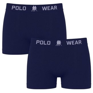 Kit 2 Cuecas Boxer Polo Wear Basic Infantil - Marinho GG-12