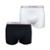 Kit 2 Cuecas Boxers Infantil Box Algodão Cotton Conforto - Preto+Branco