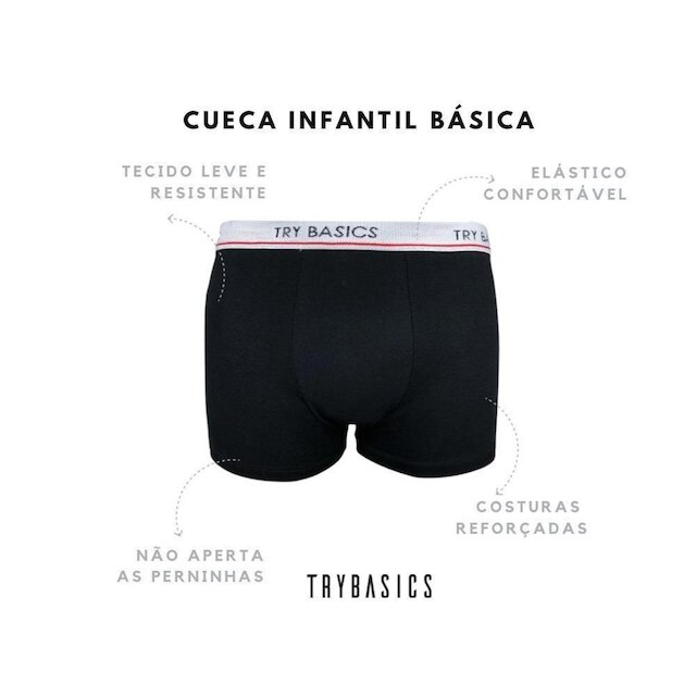 Kit 2 Cuecas Boxers Infantil Box Algodão Cotton Conforto