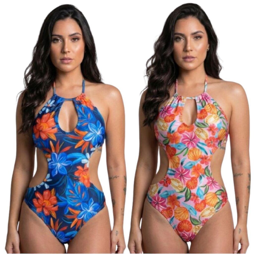 KIT 2 Maiô Engana Mamãe Estampado Serra e Mar Modas Roupa Confortavel Para Verão Moda Praia Feminina