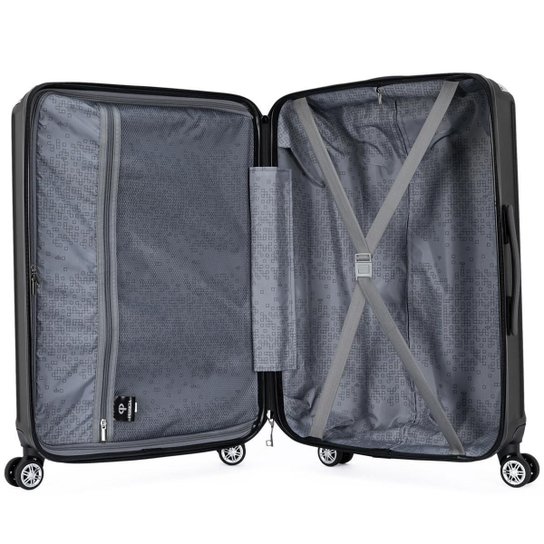 Kit 2 Malas De Viagem Tsa Preta Cadeado Moderna Rodinha 360 Original Primícia