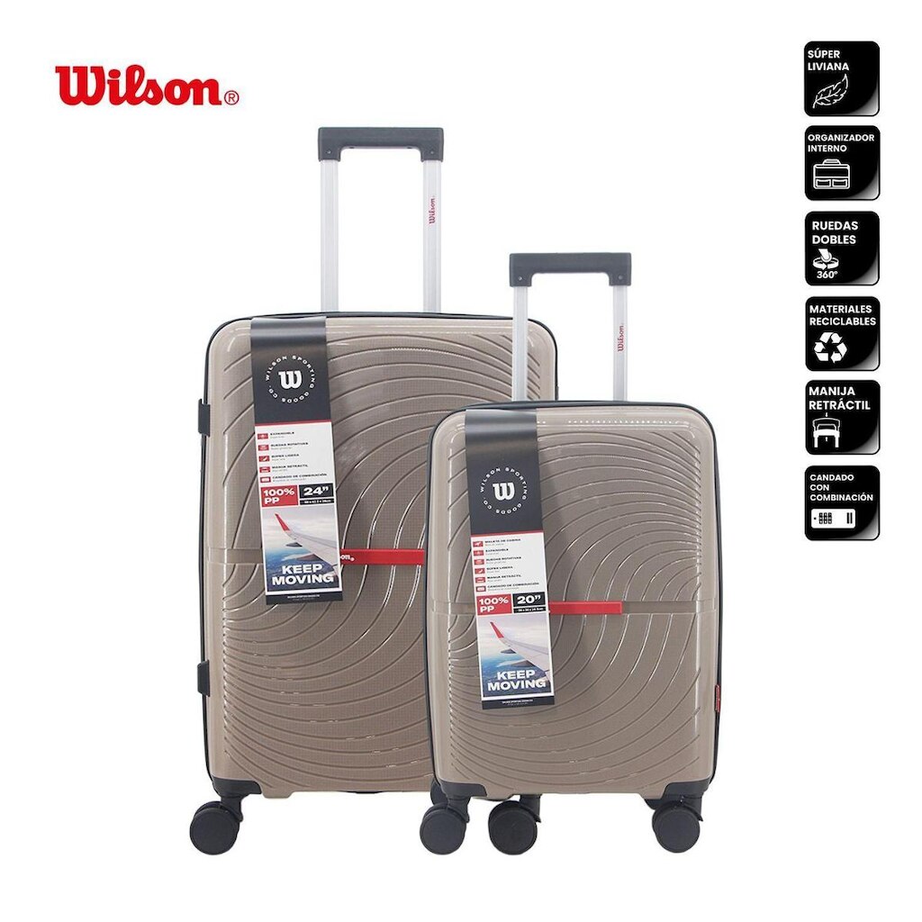 Kit 2 Malas Wilson Viagem Segredo Embutido Despacho Bordo Expansível