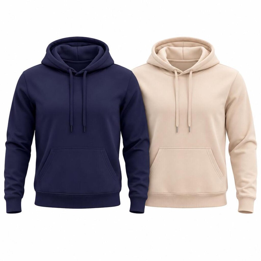 Kit 2 Moletom Canguru Confortavel Algodão Unissex Blusa de Frio Com Capuz e Bolso Casaco Quentinho