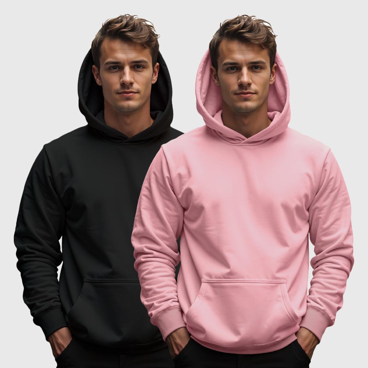 Kit 2 Moletom Canguru Masculino Liso com Capuz Benellys Menor preço em Kit 2 Moletom Canguru Masculino Liso com Capuz Benellys