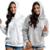 Kit 2 Moletom Feminino Blusao Casaco Canguru Com Capuz - Branco+Cinza