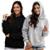 Kit 2 Moletom Feminino Blusao Casaco Canguru Com Capuz - Preto+Cinza