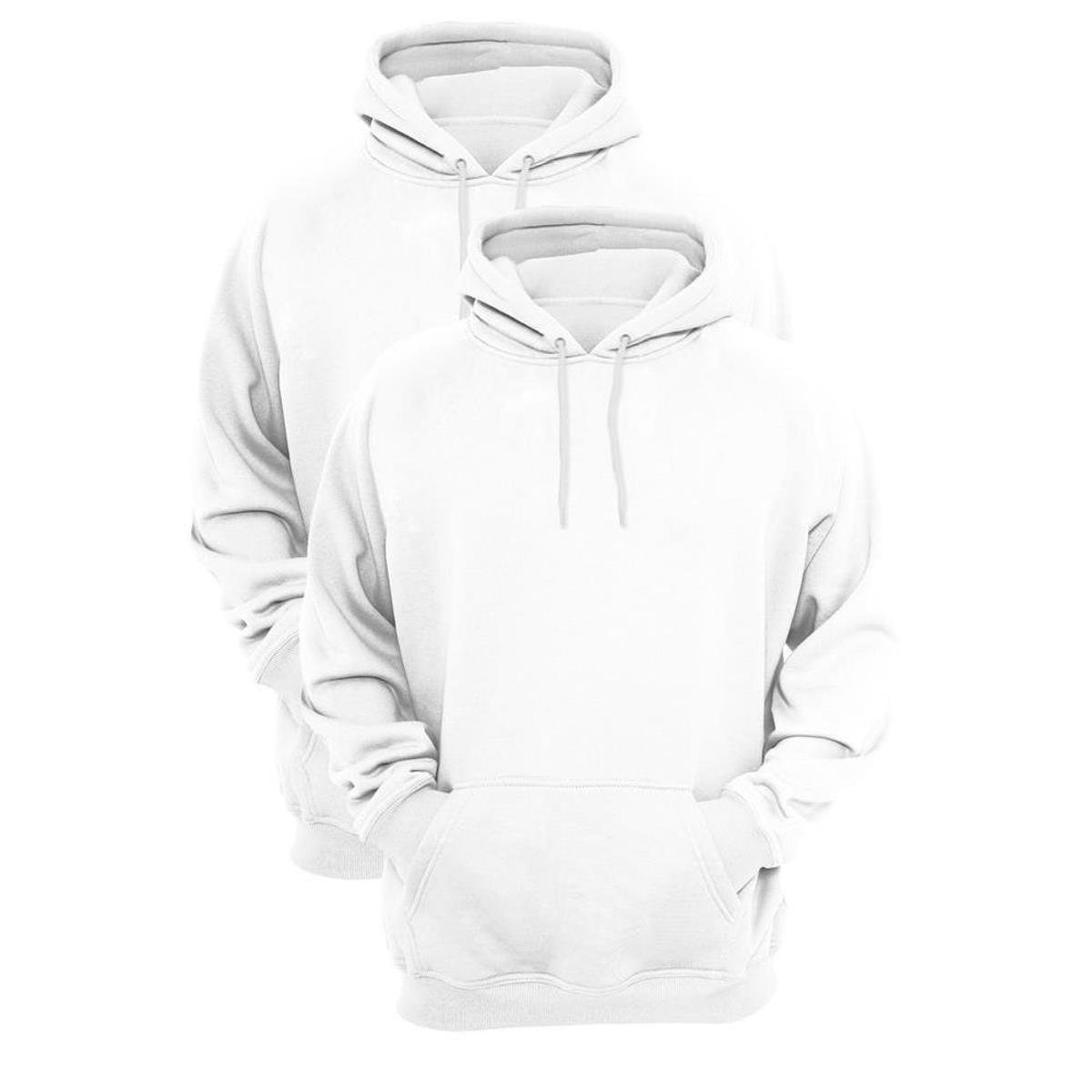 Kit 2 Moletons Masculino Bolso Canguru Casual Capuz Conforto - Branco é boa?