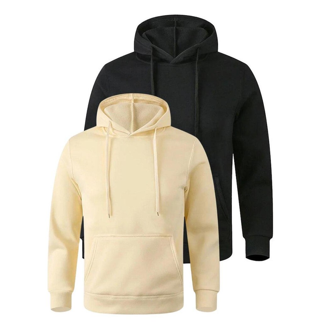 Kit 2 Moletons Masculino Bolso Canguru Moleton Casual Capuz moletom Conforto Alta qualidade