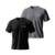 Kit 2 P ao Plus Camisetas Dry Masculinas Academia Treino Verão Básicas Casual - Preto+Cinza