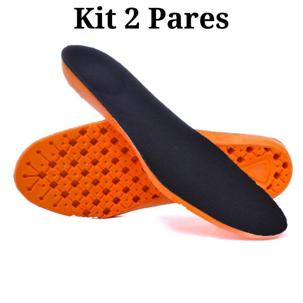 Kit 2 Pares de Palmilhas Ortopédica em Gel Anti Impacto Confortável
