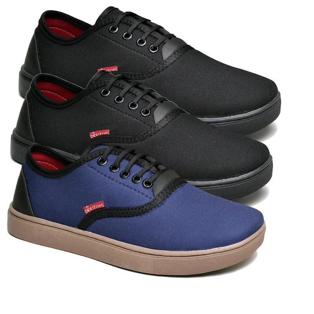 Kit 2 Pares de Tenis Casual Sapatenis Masculino Polo Basico com Bordado