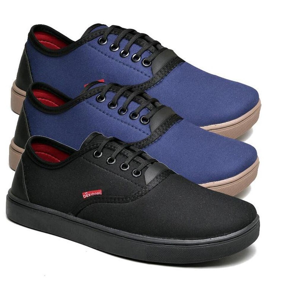 Kit 2 Pares de Tenis Casual Sapatenis Masculino Polo Basico com Bordado