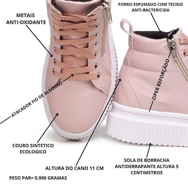 Kit 2 Pares De Tênis Feminino Plataforma