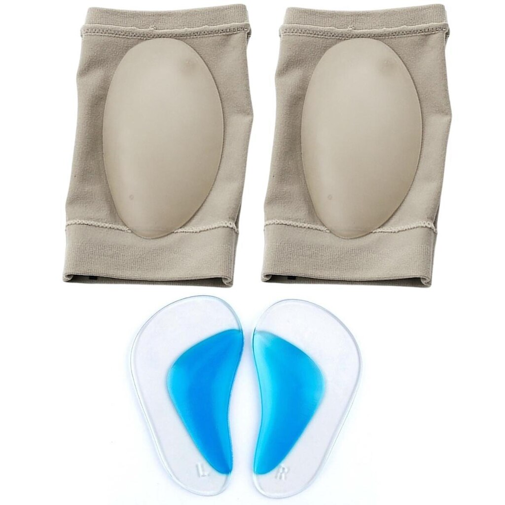 Kit 2 Pares Palmilhas Gel Para Fascite Curva Do Pé Alívia Dores