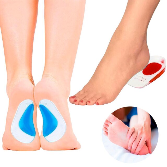 Kit 2 Pares Palmilhas Ortopédicas Gel Sola Salto Calcanhar