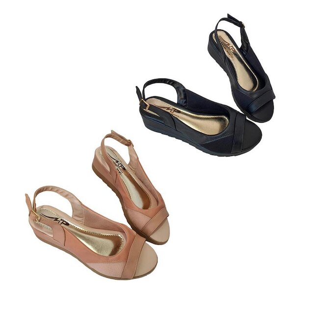 Kit 2 Pares Sandália Feminina Anabela Super Conforto Moda Pé 01