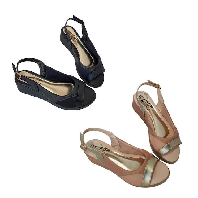 Kit 2 Pares Sandália Feminina Anabela Super Conforto Moda Pé 01