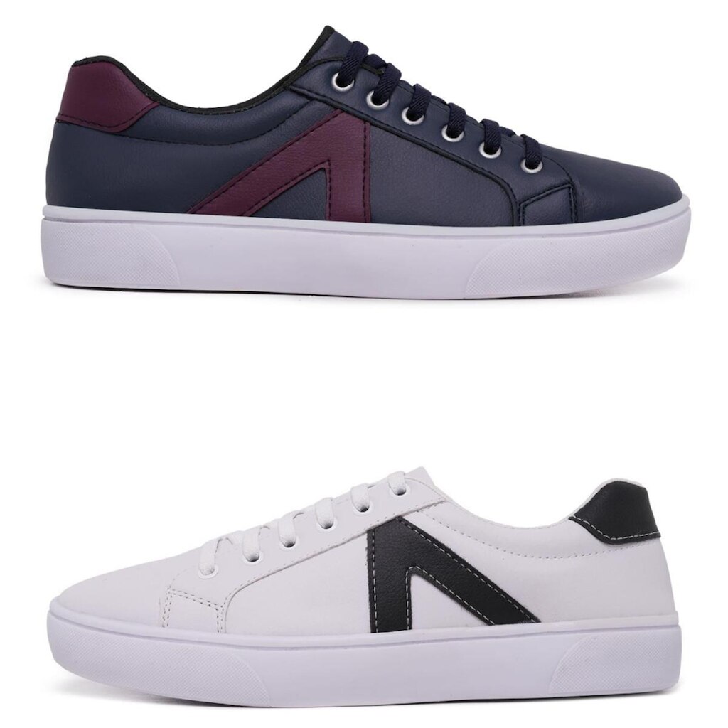 Kit 2 Pares Sapatênis Masculino Casual Ajuste Em Elástico