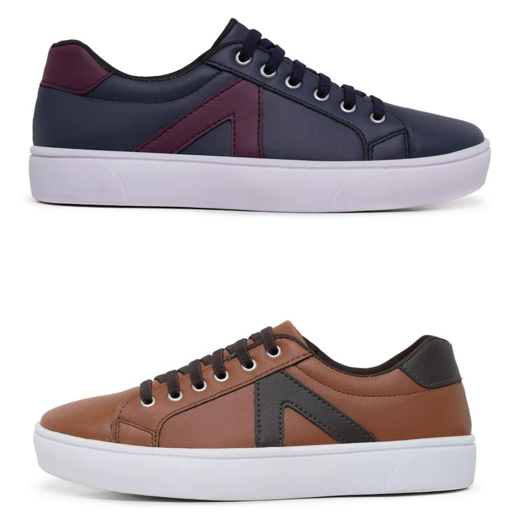 Kit 2 Pares Sapatênis Masculino Casual Ajuste Em Elástico
