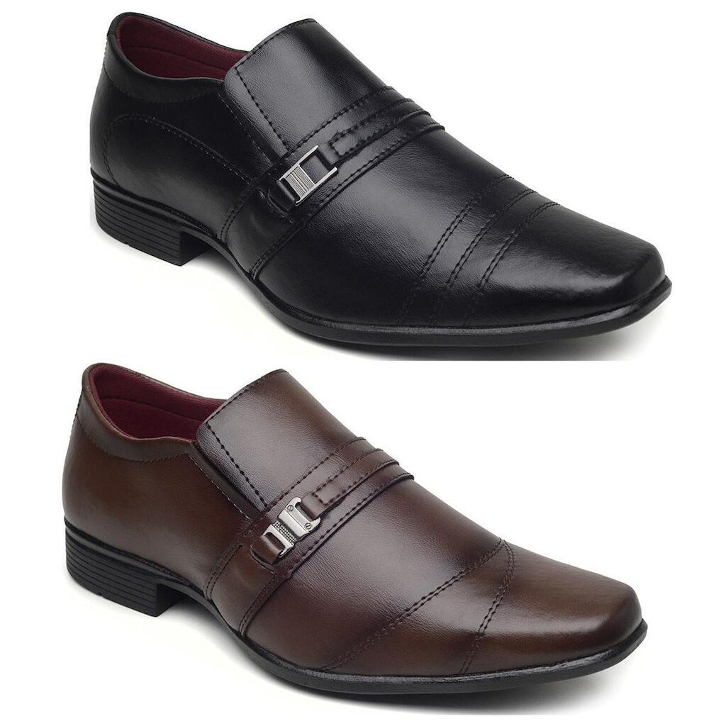 Kit 2 Pares Sapato Social Masculino Confortável Dia a Dia Direto da Fábrica