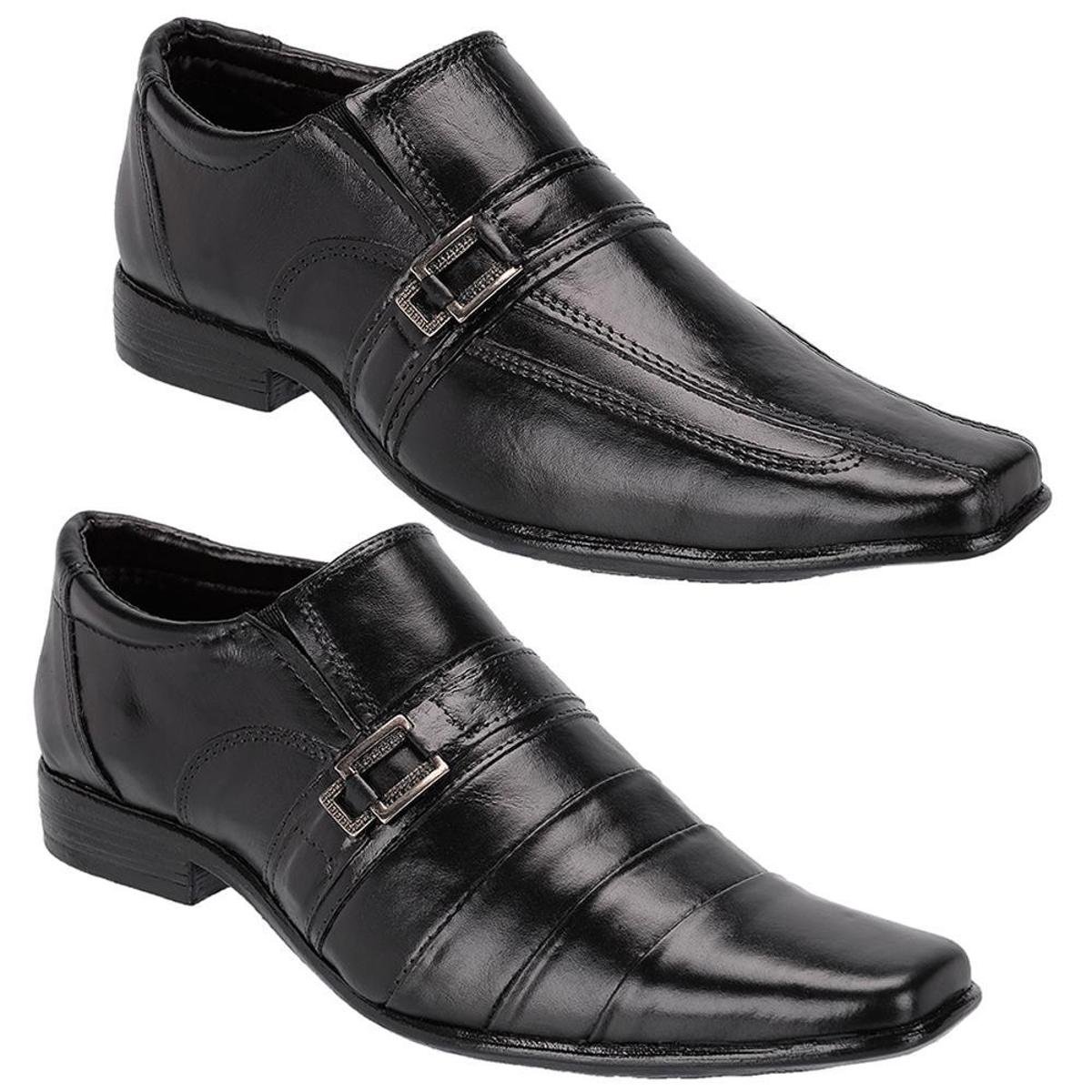 Kit 2 Pares Sapato Social Masculino Couro Leoppé - Preto | Zattini