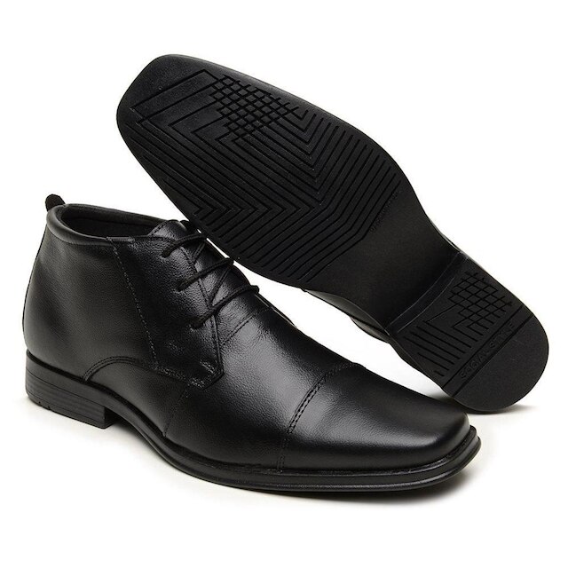 Kit 2 Pares Sapato Social Sandalo Cano Alto Plaza Preto/cafe